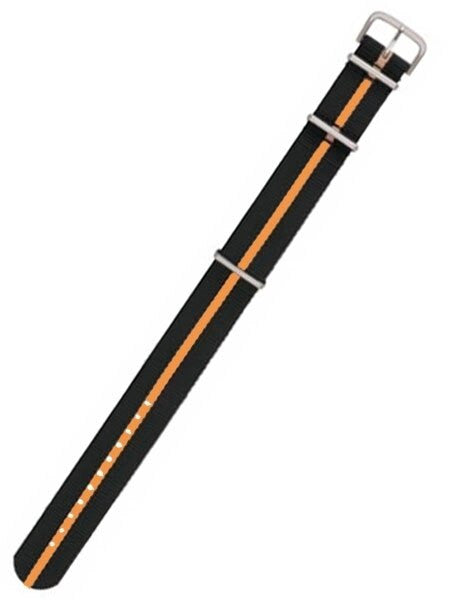 Traser OEM Black with Orange Stripe Nylon Watch Strap #Traser2