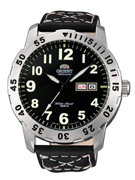 Orient Black Dial 21-Jewel Automatic Aviator Watch #FEM7A003B