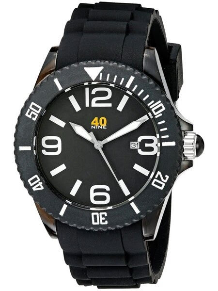 40Nine Black Plastic 46mm Case with Black Silicone Rubber Strap #40NINE02-BLACK3