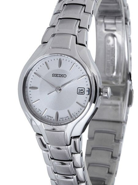 Seiko Women's Quartz Dress Watch with Silver Dial, Silver Hands and Markers #SXDA33