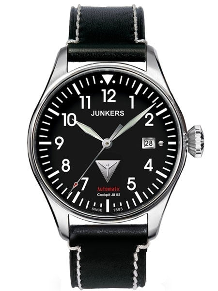 Junkers Cockpit Series Automatic Watch with Diamond Cut Crown #6150-2