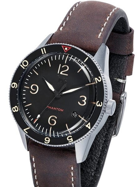 Lew and Huey Phantom Automatic Pilot Watch with Domed Acrylic Crystal and Date #WW-P1-DS