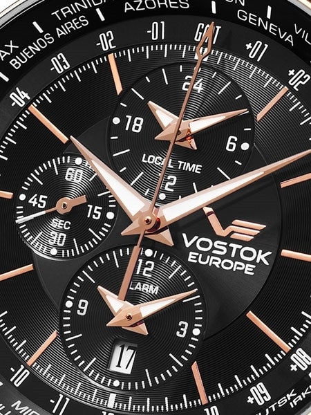Vostok-Europe Gaz-Limo World-Time GMT Watch with Alarm #5603255
