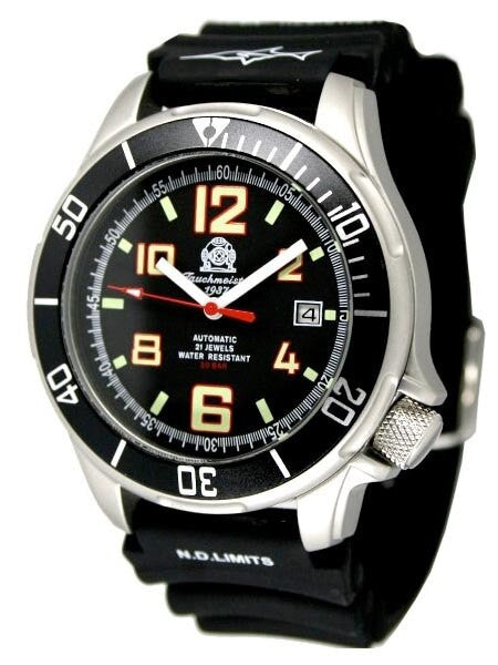 Tauchmeister T0207 XL Miyota 8215 Automatic Dive Watch, Offset Crown
