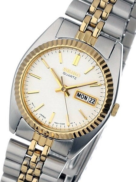 Seiko Two-Tone Women's Dress Watch with Goltone Hands and Markers #SWZ054