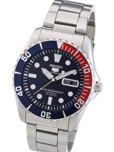 Scratch and Dent - Seiko 42mm Sports 5, 23-Jewel Automatic Watch with Day and Date Window #SNZF15K1