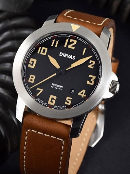 DIEVAS Meridian German Made Aviator Watch with Sapphire Crystal and 44mm Diameter Case 1