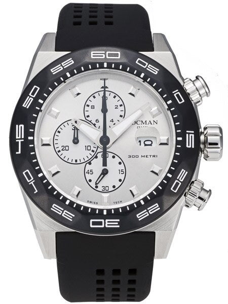 Locman Stealth 300 Meter Quartz Chronograph Watch with 46mm Case #217WHSTBKR