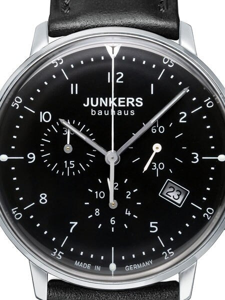 Junkers Bauhaus Swiss Quartz Chronograph with Domed Hesalite Crystal #6086-2