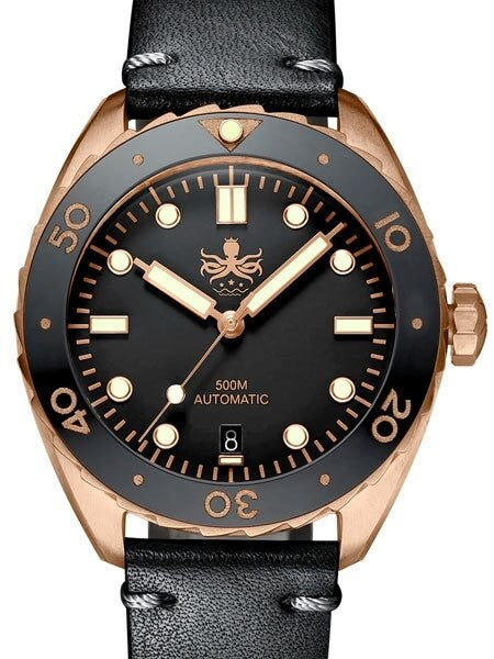 PHOIBOS Eagle Ray 500-Meter Swiss Automatic Dive Watch with Bronze Case, DD AR Sapphire Crystal #PY018D