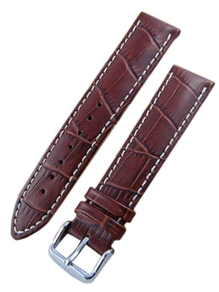 Hirsch Modena Gold Brown Alligator Embossed Leather Watch Strap #103028-70