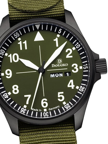 Damasko Swiss ETA Automatic with a 42mm Black Ion Case, Green Dial #DH3.0Black