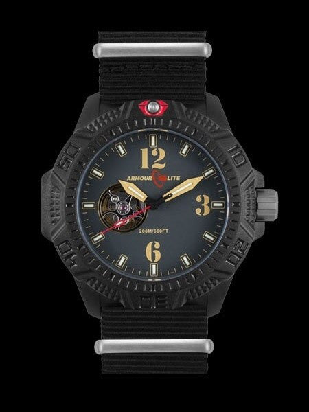 Armourlite Automatic Watch with Tritium Illumination, 47mm Polycarbonate Case and Military Strap #AL1201