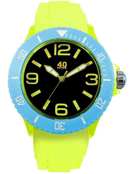 40Nine Clear Plastic 46mm Case with Yellow Silicone Rubber Strap #40NINE02-WHITEPINK3