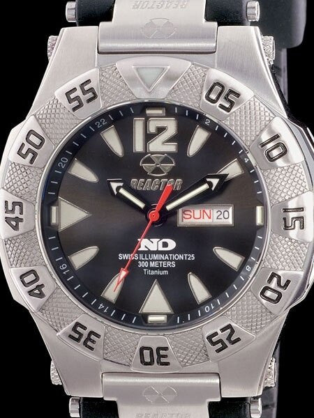 Reactor Gamma Ti 300 Meter Dive Watch with Never Dark Illumination and Titanium Case #52801