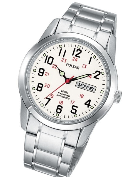 Pulsar Railroad Approved Watch with 37mm Case, 12 and 24 Hour Scale #PJ6007