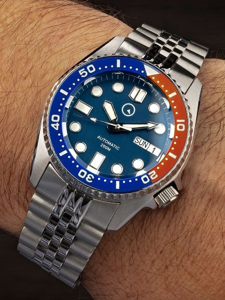 Islander 38mm Automatic Dive Watch with AR sapphire crystal, all