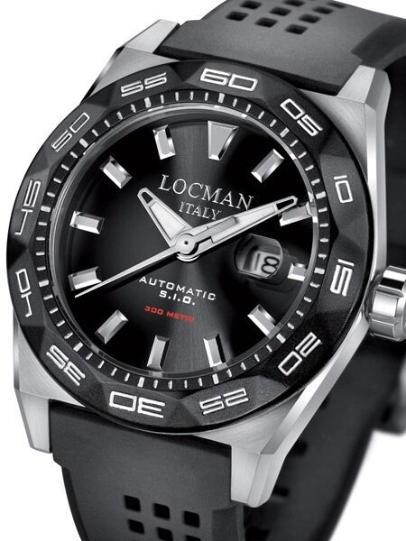 Locman Stealth 300 Meter Automatic Dive Watch with 46mm Stainless Steel and Titanium Case #215BKSTBKR