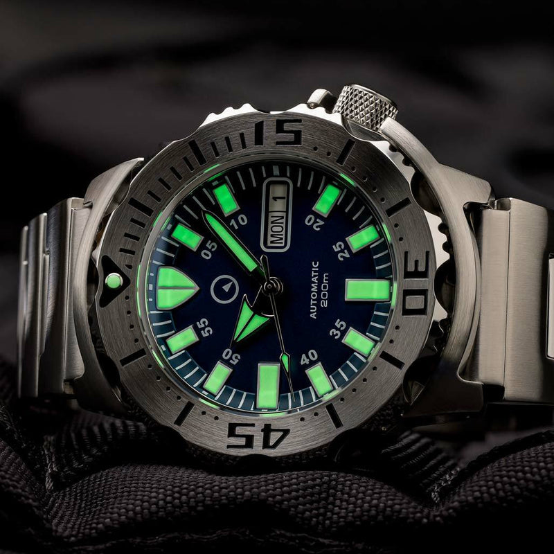 Islander Blue Dial Automatic Dive Watch with AR Double Dome Sapphire Crystal, and 120-click Bezel #ISL-60