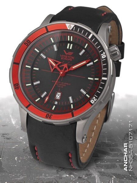 Vostok-Europe Anchar Mens Automatic Dive Watch with Tritium Tube Illumination #5107171