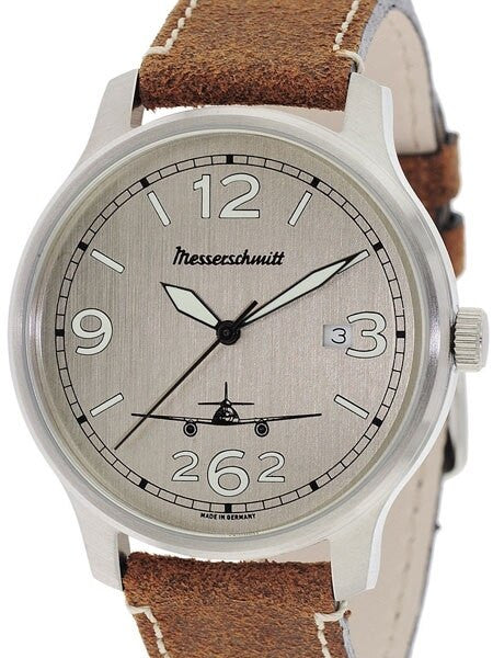 Messerschmitt 42mm Stainless Steel Case with Swiss Quartz Movement #ME42-ALU-L