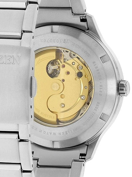 Citizen Automatic Titanium Watch with Titanium Bracelet and White Dial #NJ0090-81A