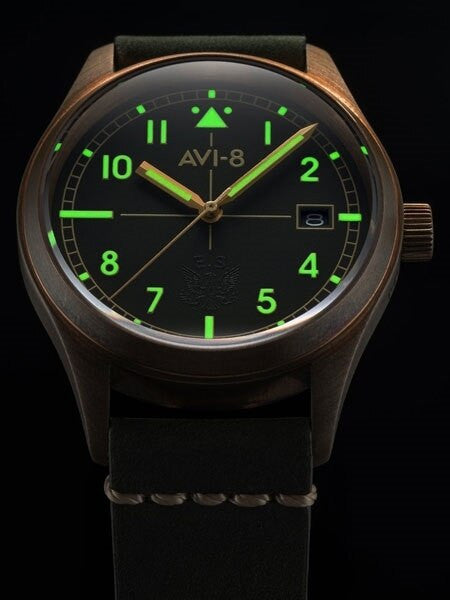 AVI-8 Flyboy Eagle Squadron Bronze Pilot Watch with an Automatic Movement, AR Sapphire Crystal  #AV-4071-03