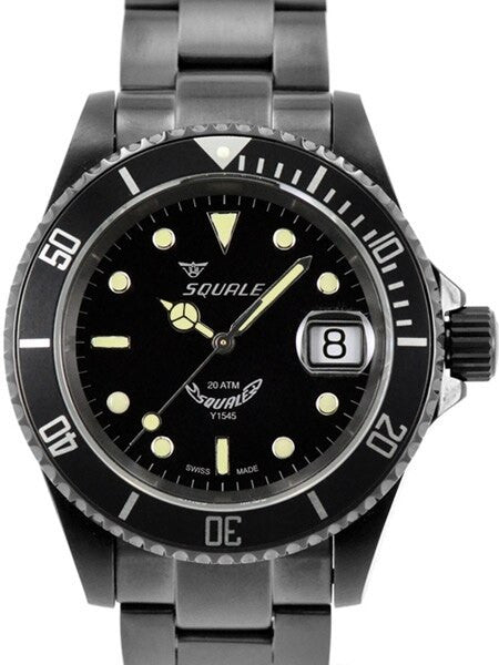 Squale 200 meter Classic Swiss Automatic Dive watch with Sapphire Crystal #1545-C-DLC