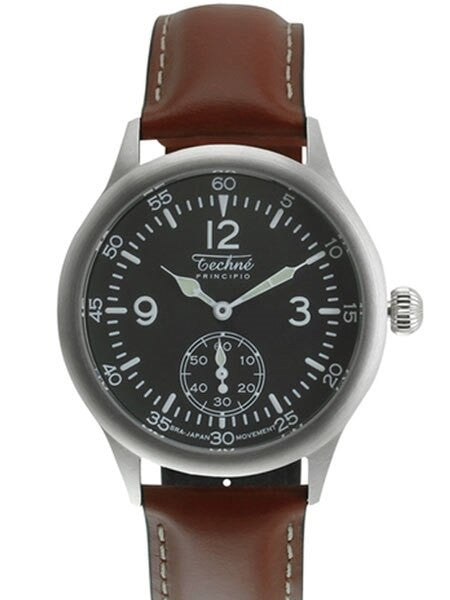 Techne 39.5mm Merlin Quartz Aviator Watch with Onion Crown and Small Seconds #246.053
