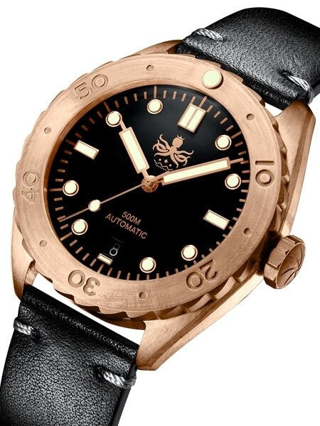 PHOIBOS Eagle Ray 500-Meter Swiss Automatic Dive Watch with Bronze Case, DD AR Sapphire Crystal #PY018C