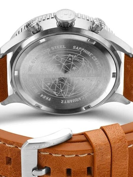 HEMEL Mecaquartz Chronograph Watch with 60-Minute Ceramic Bezel and Sapphire Crystal #HFUSAF1E