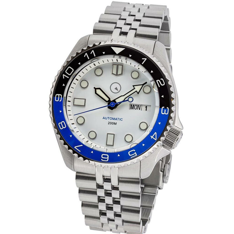 Islander Automatic Dive Watch with AR Sapphire Crystal, Dual-Time Luminous "Batman" Bezel Insert #ISL-86