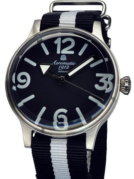 Aeromatic 1912 Retro Styled Quartz Watch with Military-Style Nylon Strap #A1365SW