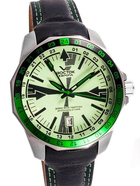 Vostok-Europe Radio Room, Dual Time Automatic Watch with Luminous Dial #2255222