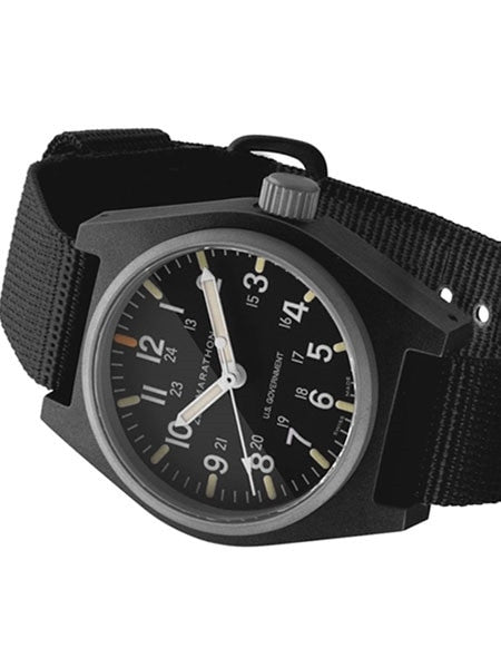 Marathon Swiss Made Quartz Military General Purpose Watch with MaraGlo Green Illumination #WW194009-BK