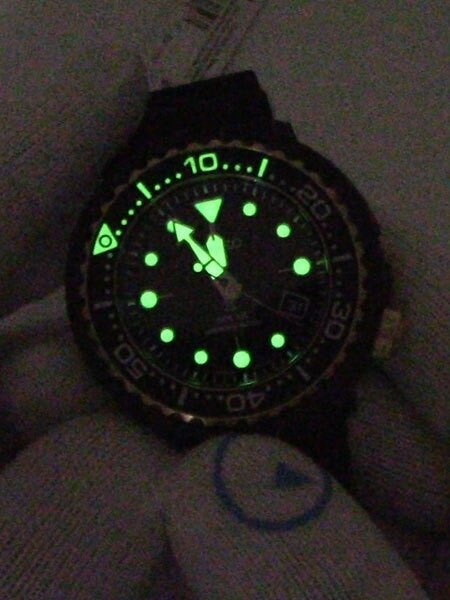 Seiko Prospex Solar Powered Black Dive Watch with Case Shroud