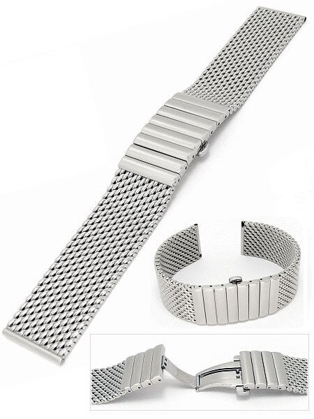 Scratch and Dent - STAIB Polished Mesh Bracelet #SND1002 (Straight End, 20mm)