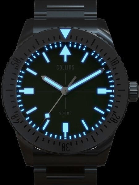 Collins SONAR Swiss Automatic, 300-M Dive Watch with 39.5mm Case and a Sapphire Crystal #CWC06