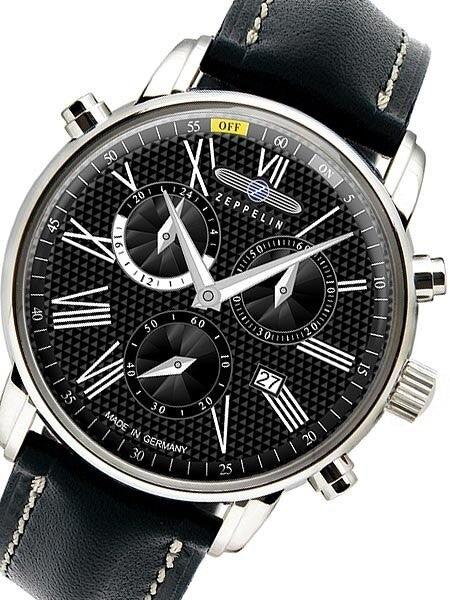 Graf Zeppelin Chronograph Watch with Alarm Funcition, Domed Crystal #7696-2