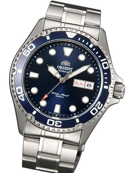 Scratch and Dent - Orient Ray II Blue Dial Automatic Dive Watch with SS Bracelet #AA02005D 10