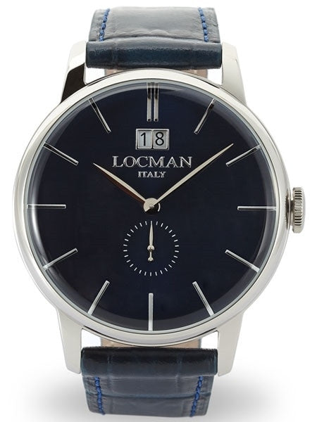 Locman 1960's Collection Big Date Quartz Dress Watch with 41mm Case #0252V02-00BLNKPB