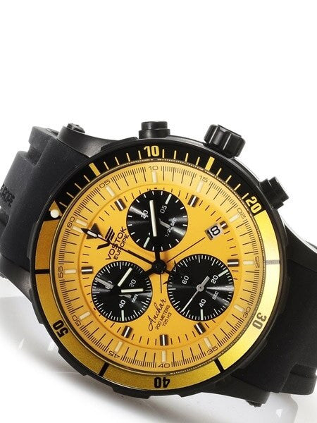 Vostok-Europe Anchar Mens Chronograph Dive Watch with Tritium Tube Illumination #5104185