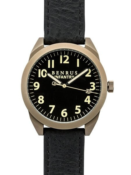 BENRUS 41mm Stainless Steel, Military-Inspired Quartz Infantry Watch #BR021J