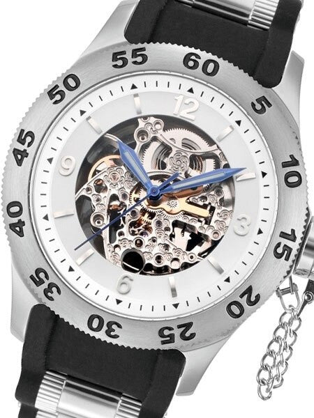 Rougois Russian Naval Style Skeleton Automatic Watch with Canteen Crown #RSND-SB