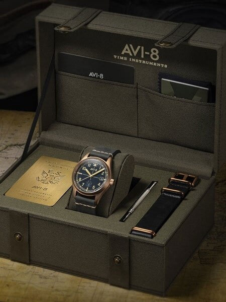 AVI-8 Flyboy Eagle Squadron Bronze Pilot Watch with an Automatic Movement, AR Sapphire Crystal  #AV-4071-02