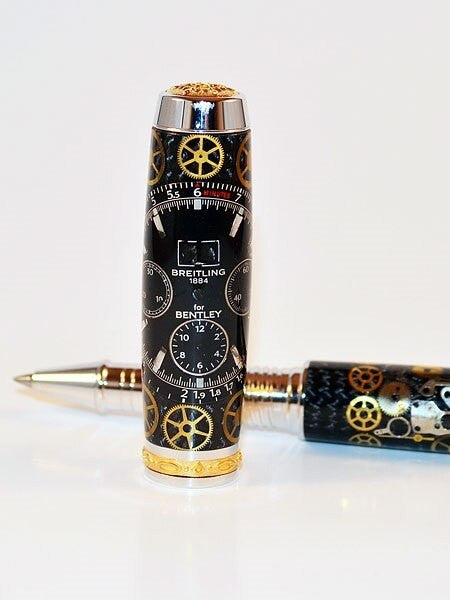 Artisan Crafted Collectable Pen made with a Breitling dial and assorted gears, cogs, screws and bridges #WPP302RB