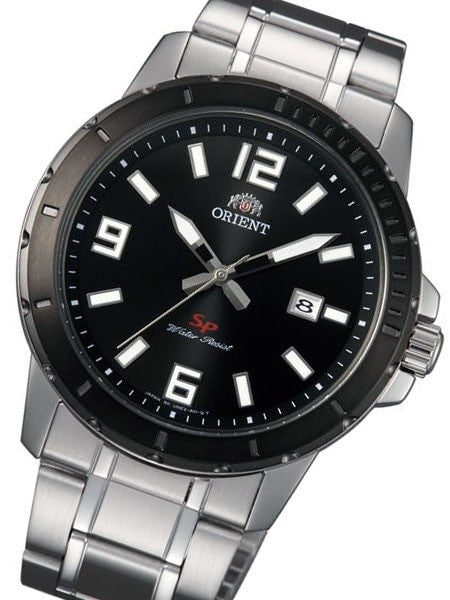 Orient Nite II Quartz Watch with Radiant Black Dial and Bezel #UNE2002B