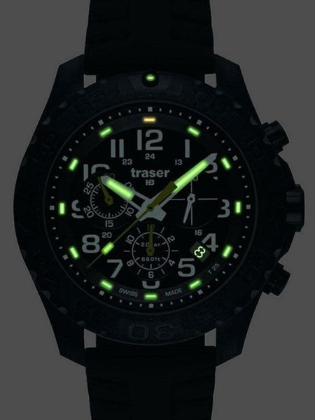 Traser Outdoor Pioneer Chronograph with Tritium Illumination and 12-Hour Totalizer #102910