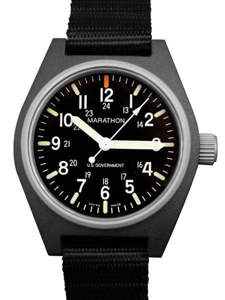 Marathon Swiss Made Quartz Military General Purpose Watch with MaraGlo Green Illumination #WW194009-BK