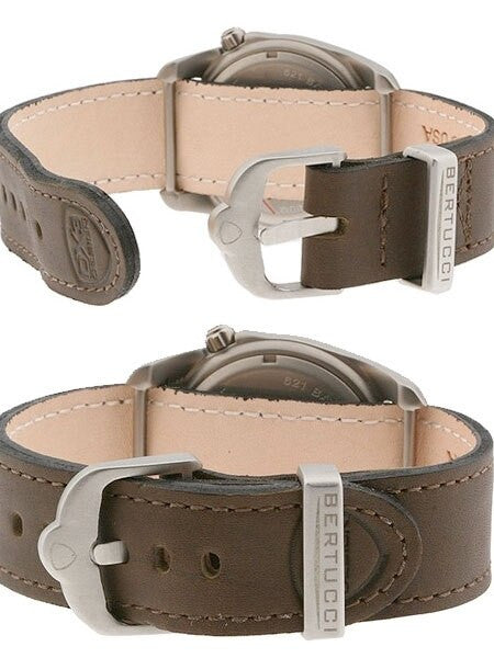Bertucci A-2T Olive Dial Titanium Watch with Brown Leather Strap #12020